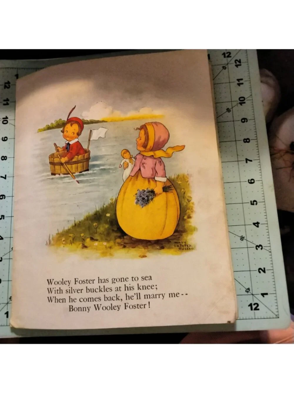 Nursery Rhyme Book Page Mary Lafetra Russell Vtg Art Print Craft Wedding Shower